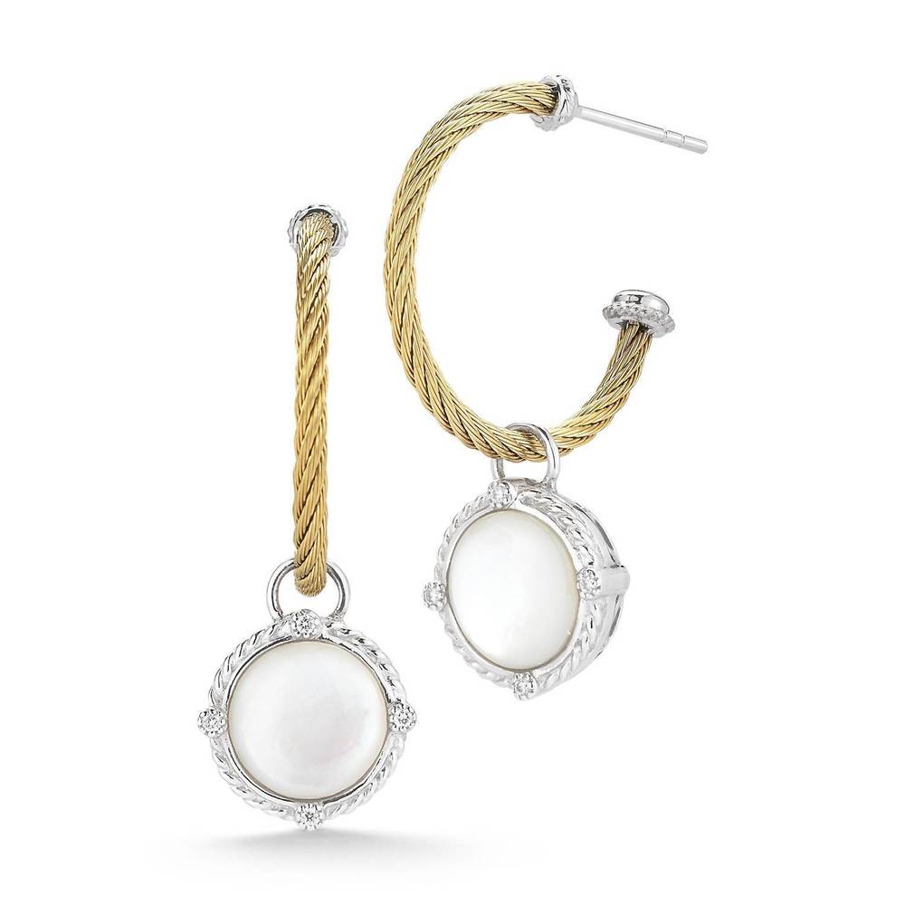 NEW ALOR mother of pearl drop earring in yellow